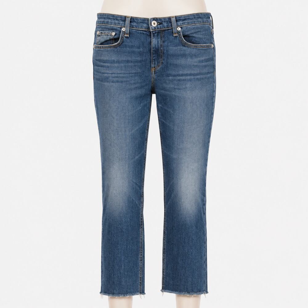 Rag & Bone Mariposa Dre Low Rise Slim Boyfriend Jeans Women's Size 27 Raw Hem